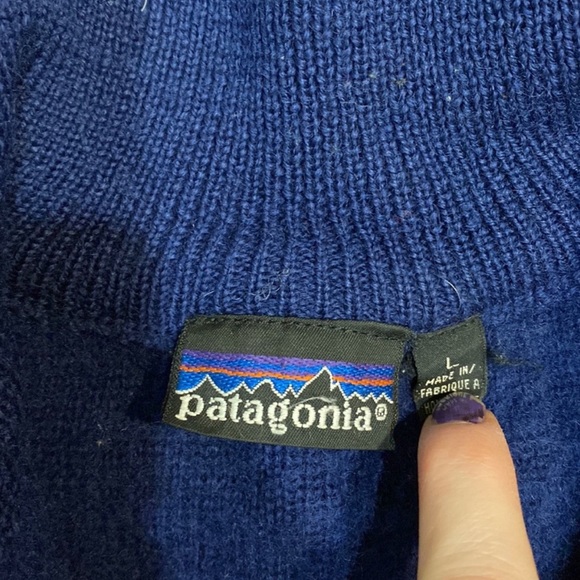 Patagonia 100 % Wool Pullover Sweater for mens Size L Large / cardigan en laine - Picture 5 of 9